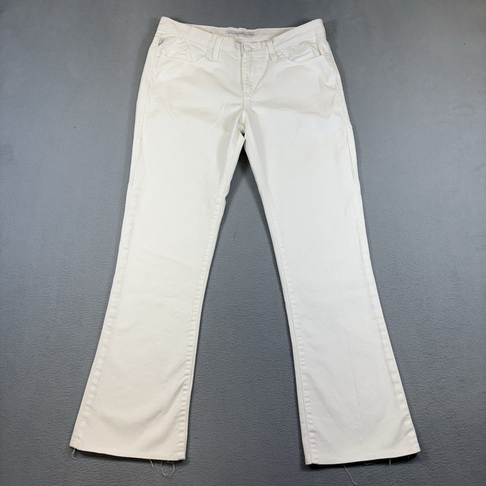 Rock & Republic Kasandra White Jeans 10 M Bling Rhinestone Bootcut Flare Y2K R&R